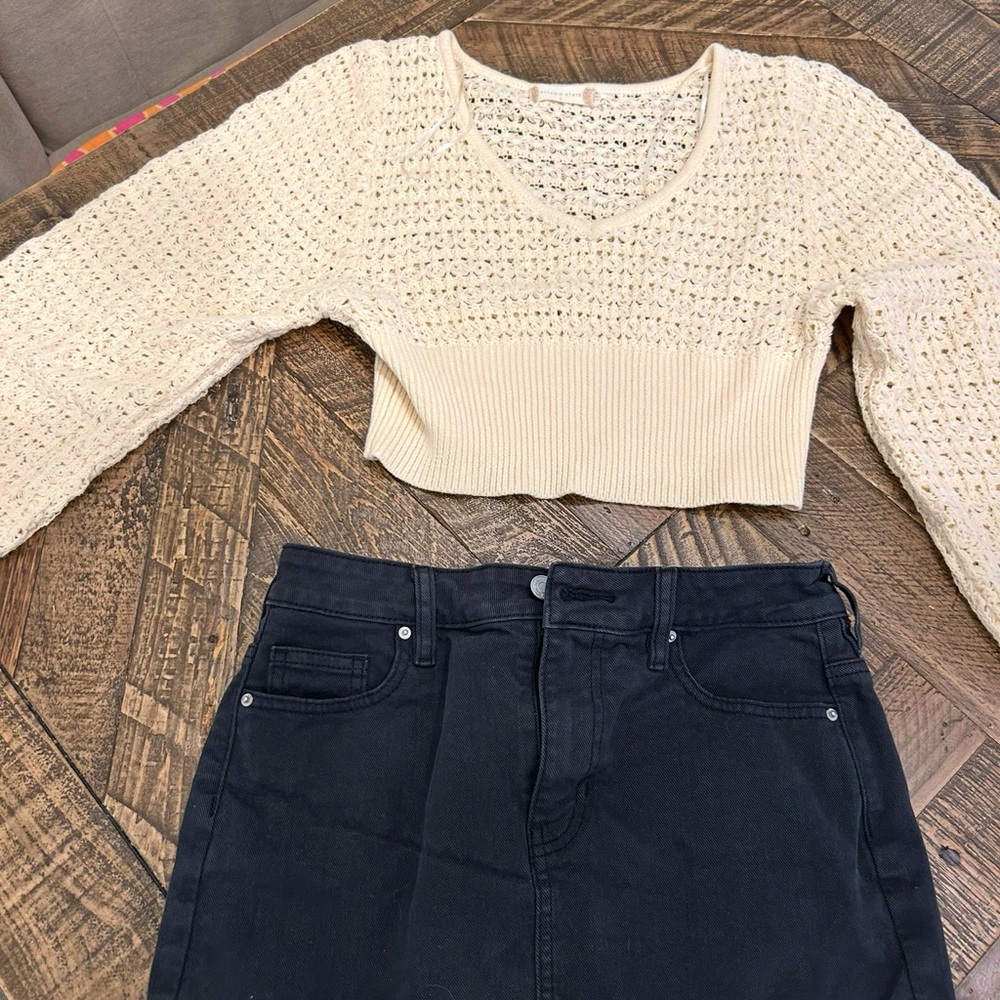 Altar'd State Cream Knit Blouse